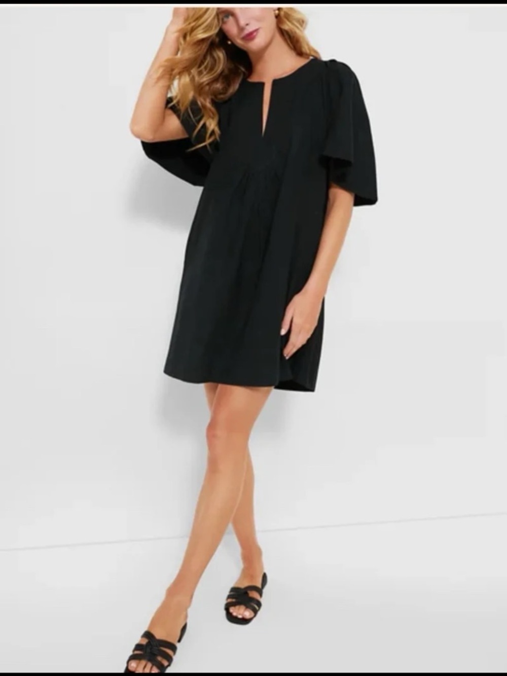 Tuckernuck POMANDER PLACE Black Finley Flutter Sleeve Dress size XXXL - Picture 3 of 12